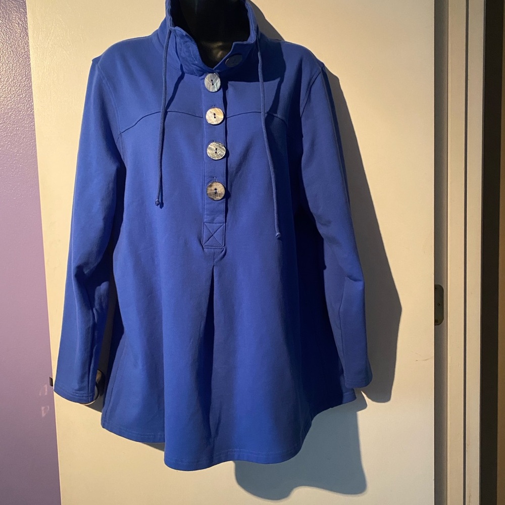 Lulu-B Royal Blue Mock Neck Long Sleeve Tunic  Size M